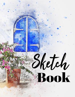 Sketch book: Awesome Large Sketchbook For Sketching, Drawing And Creative Doodling: Beautiful Watercolor Blue House Cover By Happy Draw Sketchbooks Cover Image