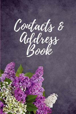 Contacts & Address Book: White & Purple Flower Design By Blank Publishers Cover Image