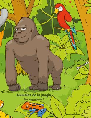 Animales de la jungla libro para colorear 1 Cover Image