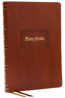 KJV Holy Bible: Giant Print Thinline Bible, Tan Leathersoft, Red Letter, Comfort Print (Thumb Indexed): King James Version (Vintage Series) Cover Image