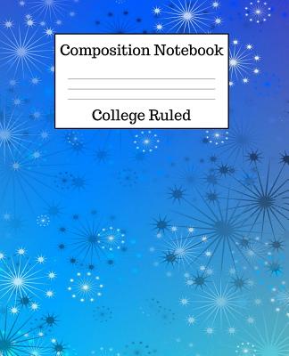 Composition Notebook College Ruled: 100 Pages - 7.5 x 9.25 Inches - Paperback - Blue Abstract Design By Mahtava Journals Cover Image