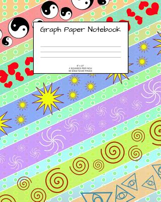 Graph Paper Notebook: Fun pattern; 4 squares per inch; 50 sheets/100 pages; 8