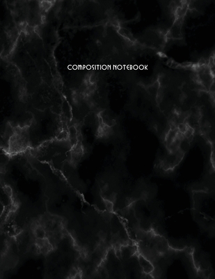 Composition Notebook: Faux Black Marble Texture Cover Design, Wide Rule Lines and Numbered Pages By Happy Print Press Cover Image