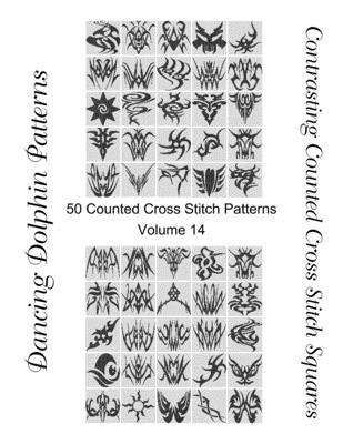 Contrasting Counted Cross Stitch Squares: 50 Counted Cross Stitch Patterns (Volume #14) By Dancing Dolphin Patterns Cover Image