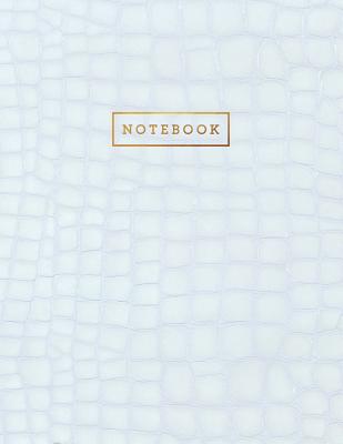 Notebook: White Alligator Skin Style - Embossed Style Lettering - Softcover - 150 College-ruled Pages - 8.5 x 11 size By Shady Grove Notebooks Cover Image