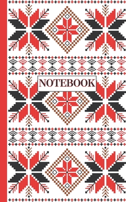 Notebook: Ruled pages - 5 x 8 inches - 100 pages - My Fallahi Cross stitch Embroidery Pattern (RED) By Fallahi House Cover Image