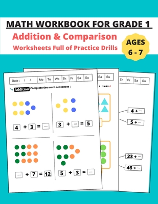 math workbook for grade 1 math practice for 1st grade addition comparison worksheets full of practice drills activity workbook for kids paperback skylight books