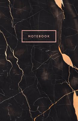 Notebook: Black Marble and Rose Gold 5.5 X 8.5 - A5 Size By Paperlush Press Cover Image