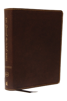 KJV, Journal the Word Bible, Bonded Leather, Brown, Red Letter Edition, Comfort Print: Reflect, Journal, or Create Art Next to Your Favorite Verses By Thomas Nelson Cover Image