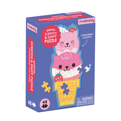Strawberry Cat Cone 48 Piece Scratch and Sniff Shaped Mini Puzzle By Galison Mudpuppy (Created by) Cover Image