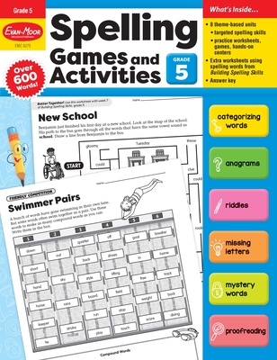Spelling Games and Activities, Grade 5 Teacher Resource Cover Image