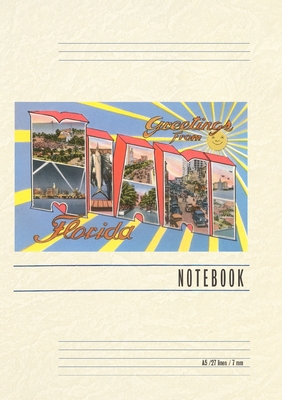 Vintage Lined Notebook Greetings from Miami, Florida Cover Image