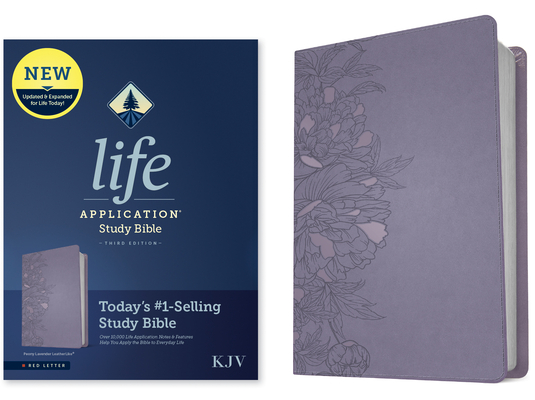 Cover for KJV Life Application Study Bible, Third Edition (Leatherlike, Peony Lavender, Red Letter)