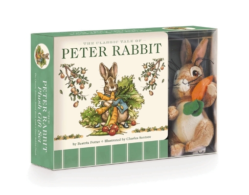 The Peter Rabbit Plush Gift Set (The Revised Edition): Includes the Classic Edition Board Book + Plush Stuffed Animal Toy Rabbit Gift Set By Beatrix Potter, Charles Santore (Illustrator) Cover Image