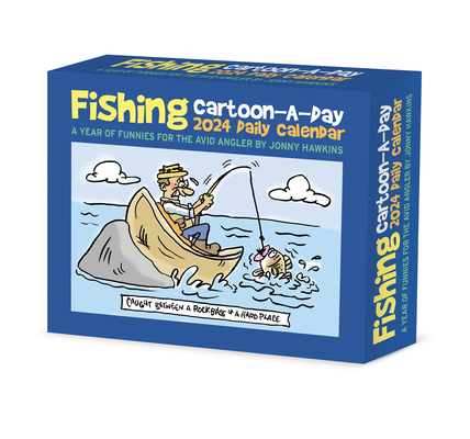 Fishing Cartoon-A-Day by Jonny Hawkins 2024 6.2 X 5.4 Box Calendar