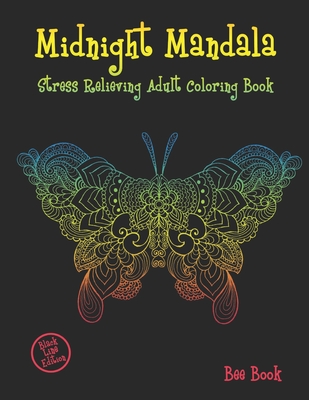 Midnight Mandala Stress Relieving Adult Coloring Book: Animals Designs Coloring Book For Adults Relaxation. Cover Image