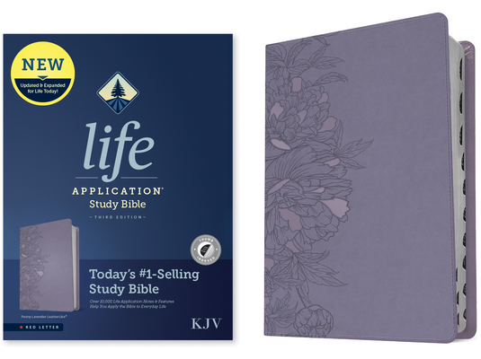 Cover for KJV Life Application Study Bible, Third Edition (Leatherlike, Peony Lavender, Indexed, Red Letter)