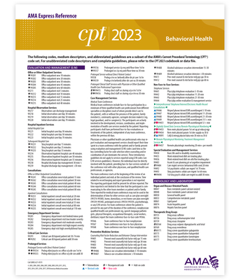 CPT 2023 Express Reference Coding Card: Behavioral Health By American Medical Association Cover Image