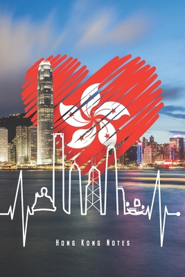 Hong Kong Notes: Hongkong Notizbuch Mit Skyline & Herzschlag Planer Tagebuch Schreibheft (Punktraster / Dot Grid, 120 Seiten, 15,2 x 22 Cover Image