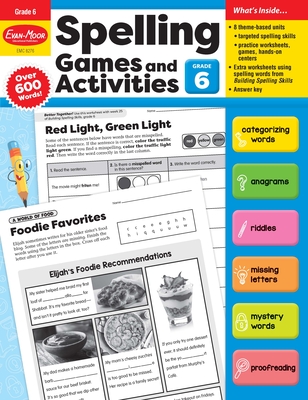 Spelling Games and Activities, Grade 6 Teacher Resource Cover Image