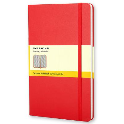 Moleskine Classic Notebook, Large, Squared, Red, Hard Cover (5 x 8.25) (Classic Notebooks) Cover Image