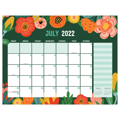 June 2023 Wallpaper Calendar Cal 2023- Academic Year July 2022 - June 2023 Modern Flowers Large Desk Pad  Monthly Blotter (Other) | The Regulator Bookshop