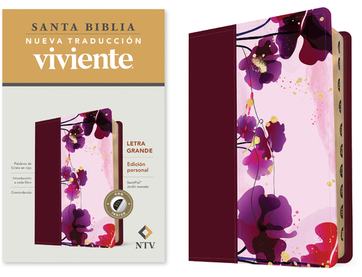 Santa Biblia Ntv, Edición Personal, Letra Grande (Sentipiel, Jardín Morado, Índice) Cover Image