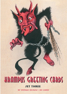 Krampus Greeting Cards Set Three: 20 Assorted Cards and 21 Envelopes in Deluxe Tin Cover Image