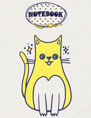 Notebook: Yellow cat on cream cover and Dot Graph Line Sketch pages, Extra large (8.5 x 11) inches, 110 pages, White paper, Sket By Cutie Cat Cover Image