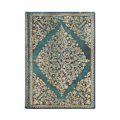 Paperblanks | 2024 Azure | Equinoxe | 12-Month | Mini | Horizontal |  Elastic Band Closure | 160 Pg | 100 GSM