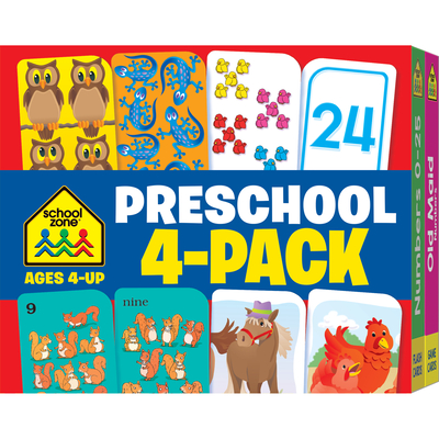 School Zone Preschool 4-Pack Flash Cards By School Zone Cover Image