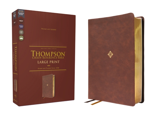 Nkjv, Thompson Chain-Reference Bible, Large Print, Leathersoft, Brown, Red Letter, Comfort Print Cover Image