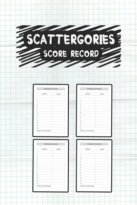 BG Publishing Scattergories Score Sheet: Scattergories Game Record