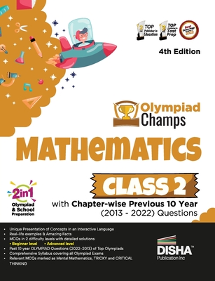 Olympiad Champs Mathematics Class 2 with Chapter-wise Previous 10 Year (2013 - 2022) Questions 4th Edition Complete Prep Guide with Theory, PYQs, Past Cover Image