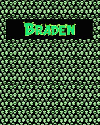 120 Page Handwriting Practice Book with Green Alien Cover Braden: Primary Grades Handwriting Book Cover Image