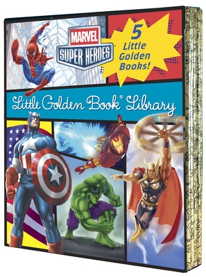 Marvel Little Golden Book Library (Marvel Super Heroes): Spider-Man; Hulk; Iron Man; Captain America; The Avengers Cover Image