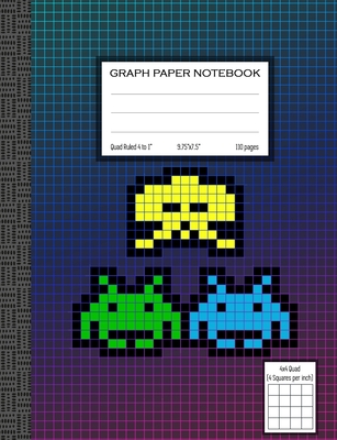 Quad Ruled Graph Paper Notebook, 4 Squares Per Inch: Classic Quad Ruled Graph Paper Notebook Cover Image