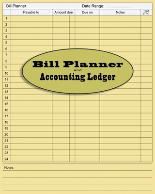 Bill Accounting Ledger Book Paper: Accounting ledger book - general ledger accounting book - monthly bookkeeping record book By Leo R. Keeping Cover Image