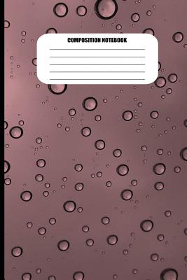 Composition Notebook: Water Droplets on Muted Purple Surface (100 Pages, College Ruled) Cover Image