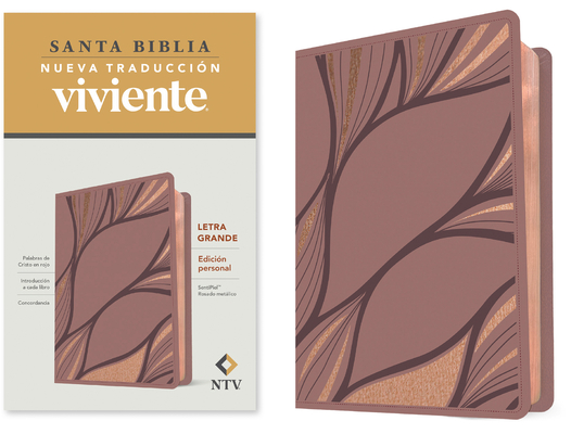 Santa Biblia Ntv, Edición Personal, Letra Grande (Sentipiel, Rosado Metálico) Cover Image