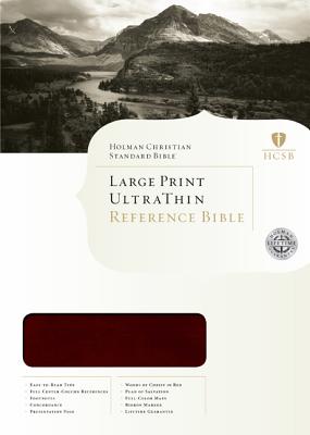 HCSB Large Print Ultrathin Reference Bible, Mahogany LeatherTouch Indexed Cover Image