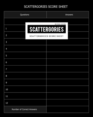 BG Publishing Scattergories Score Sheet: Scattergories Game Record