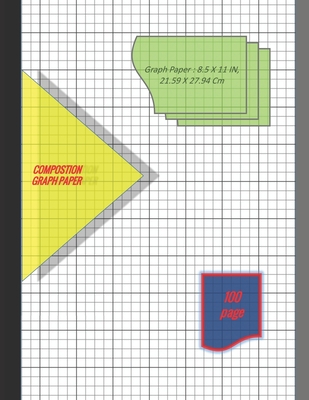 Graph Paper Notebook 8.5 x 11 IN, 21.59 x 27.94 cm: 1/4 inch thin (0.5pt) &1 inch thicker (1pt) light gray grid lines perfect binding, non-perforated, By Dy Cover Image