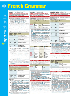 French Grammar Sparkcharts: Volume 21 By Sparknotes Cover Image