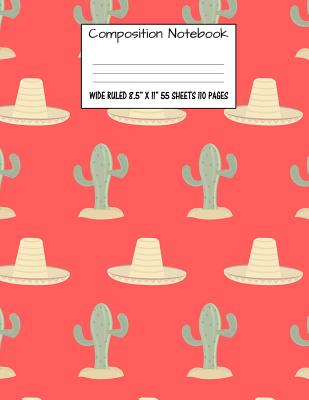 Composition Notebook: Wide Ruled Cactus Cute Composition Notebook, Girl Boy School Notebook, College Notebooks, Composition Book, 8.5