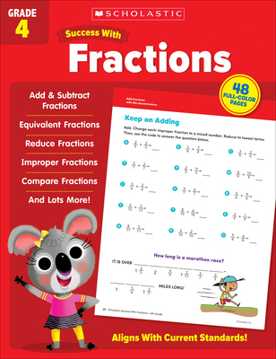 Scholastic Success with Fractions Grade 4 Workbook Cover Image
