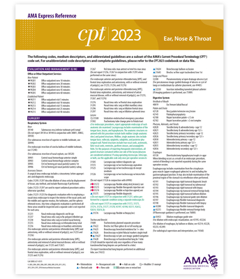 CPT 2023 Express Reference Coding Card: Ear, Nose, Throat Cover Image