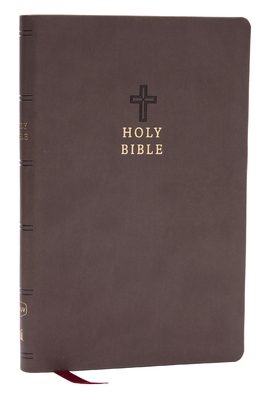 NKJV Holy Bible, Value Ultra Thinline, Charcoal Leathersoft, Red Letter, Comfort Print Cover Image