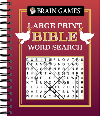 Brain Games - Large Print Bible Word Search (Red) Cover Image