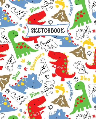 Sketchbook: Dinosaurs Doodle Sketch Book for Kids - Practice Drawing and Doodling - Fun Sketching Book for Toddlers & Tweens Cover Image